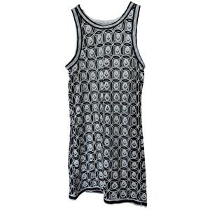 Harper Women's Black & Ivory Lace Sleeveless Knee Length Party Dress L Formal